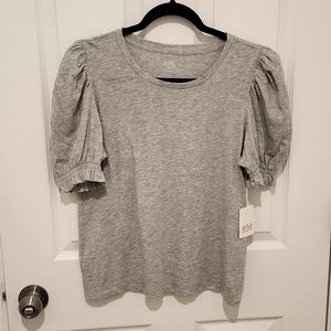 Gray puff sleeve blouse